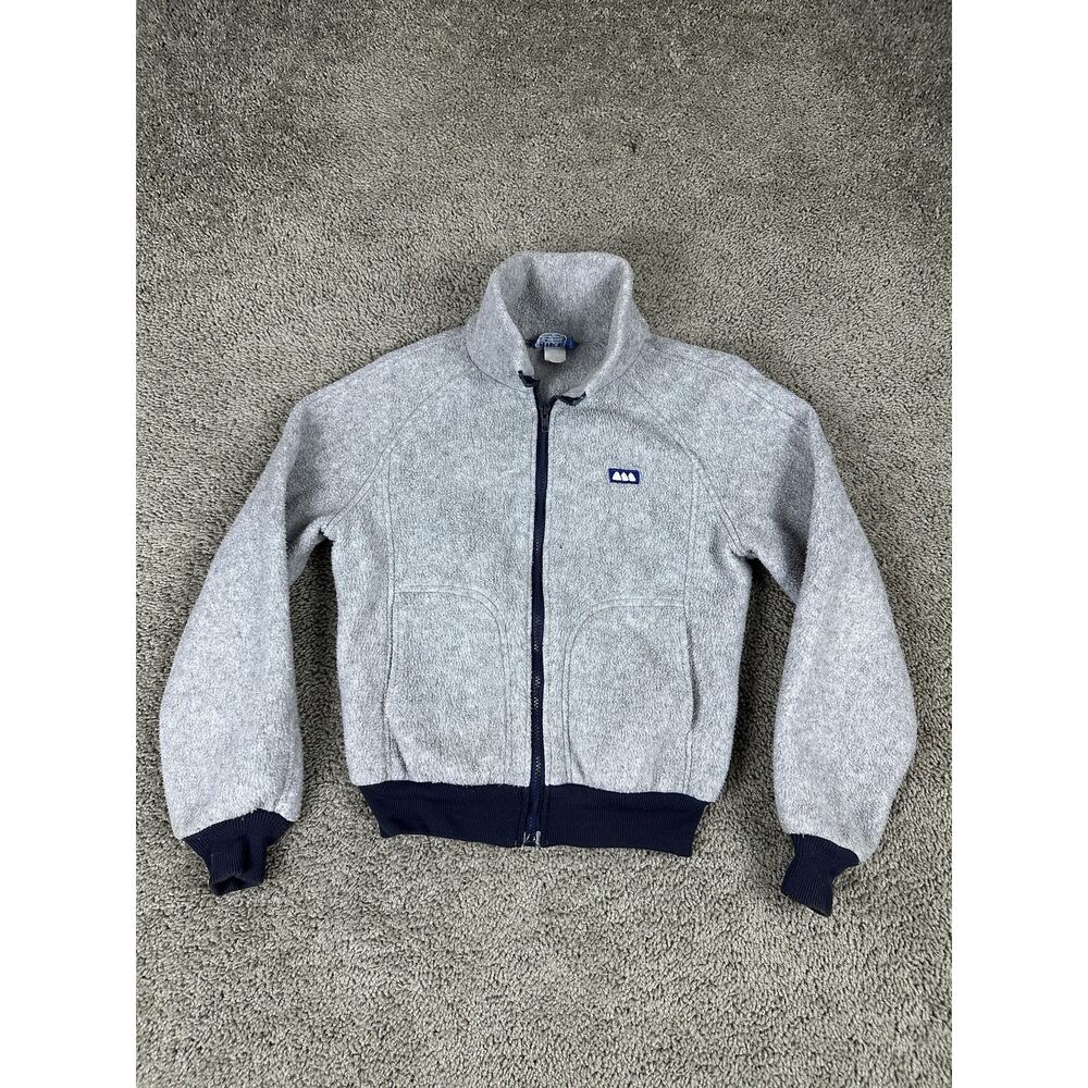 Vintage Hiker of New Hampshire Jacket Youth Medium Gray Fleece Zip Outdoor 90s